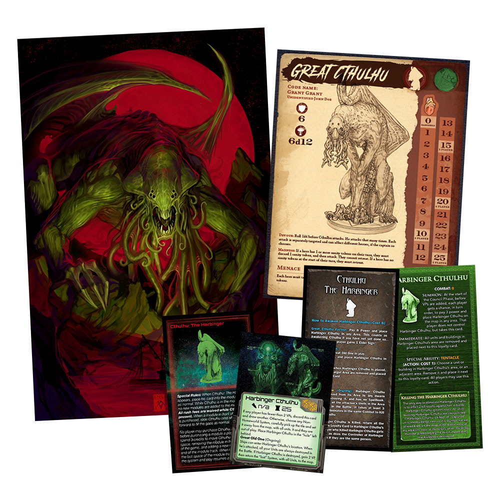 Harbinger Art Print + rules for FIVE games